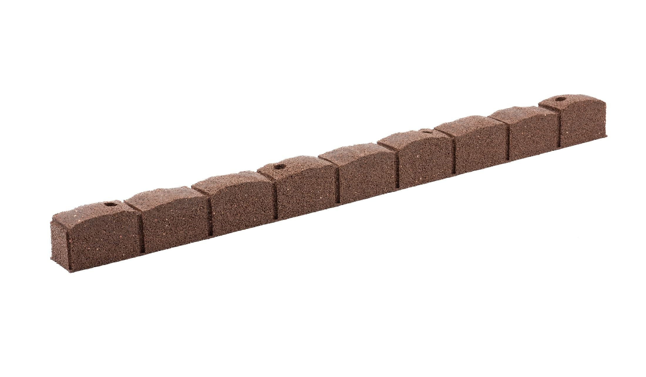 Nicoman Roman Castle Stone Rubber Garden Edging, Earth, 4ft - 2 Pack