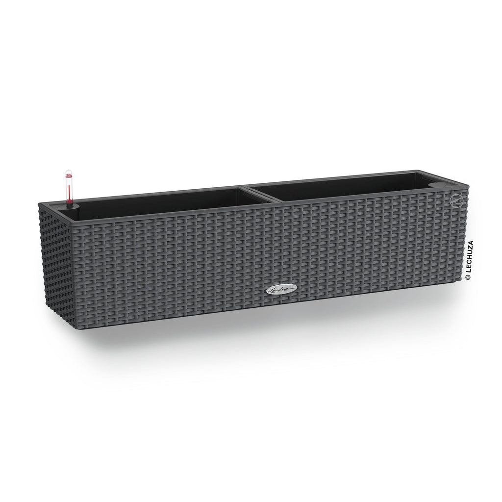 Lechuza BALCONERA Cottage 80 Self-Watering Rattan Window Box Planter