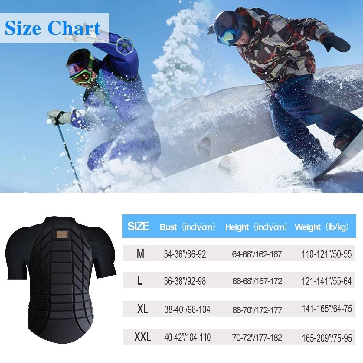 BenKen Body Armor – Ultra Light Skiing Spine & Back Protector