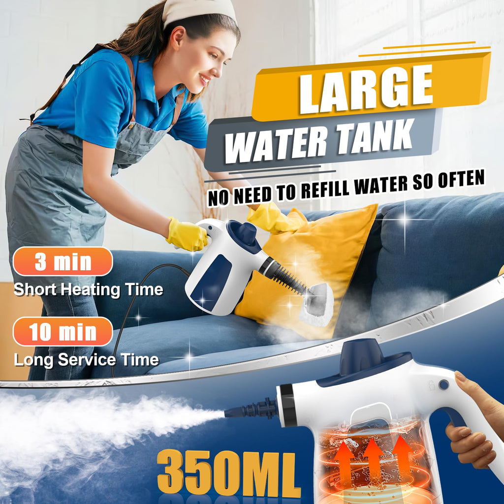 Jolof Store Handheld Steam Cleaner – Portable 1050W Steamer with 9 Accessories