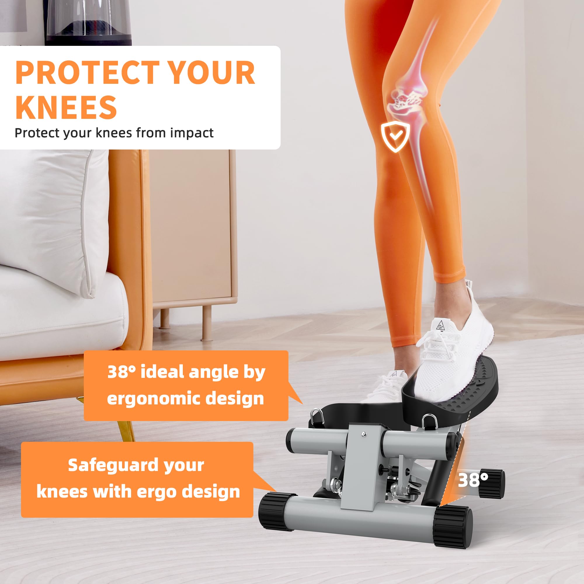 Niceday Mini Stepper with Resistance Bands – Home Exercise Step Machine