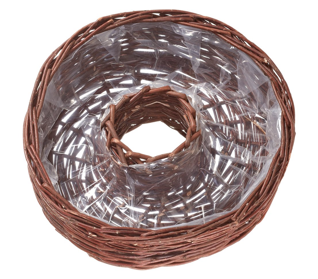 Dehner Wicker Plant Ring – Natural Willow Basket with Film, 40cm