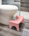 RayLove 6.5 Inch Bamboo Toilet Stool – Non-Slip Bathroom Step Stool, Pink