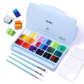 HIMI Gouache Paint Set – 36 Colors Twin Jelly Cup Kit with 3 Brushes