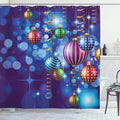 ABAKUHAUS Christmas Shower Curtain – Festive Fabric Bathroom Decor, 78x69"