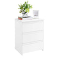 Yaheetech 3-Drawer Bedside Table – Modern Wooden Nightstand, White