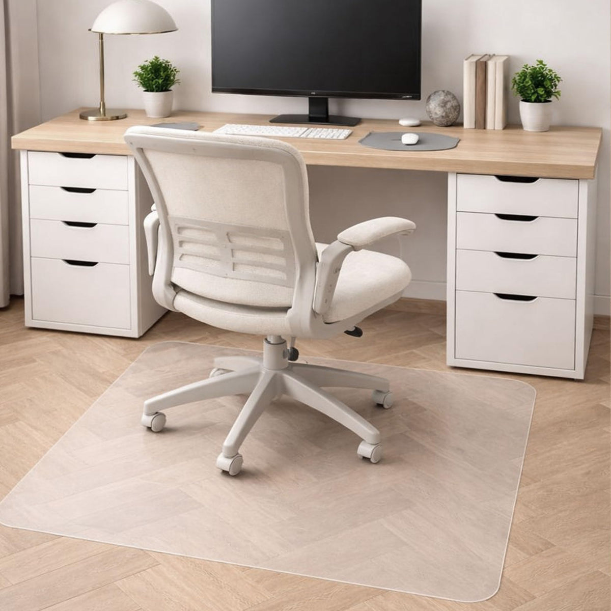 Marvelux Non-Slip Clear PVC Office Chair Mat for Hard Floors, 75 x 120cm - image 1