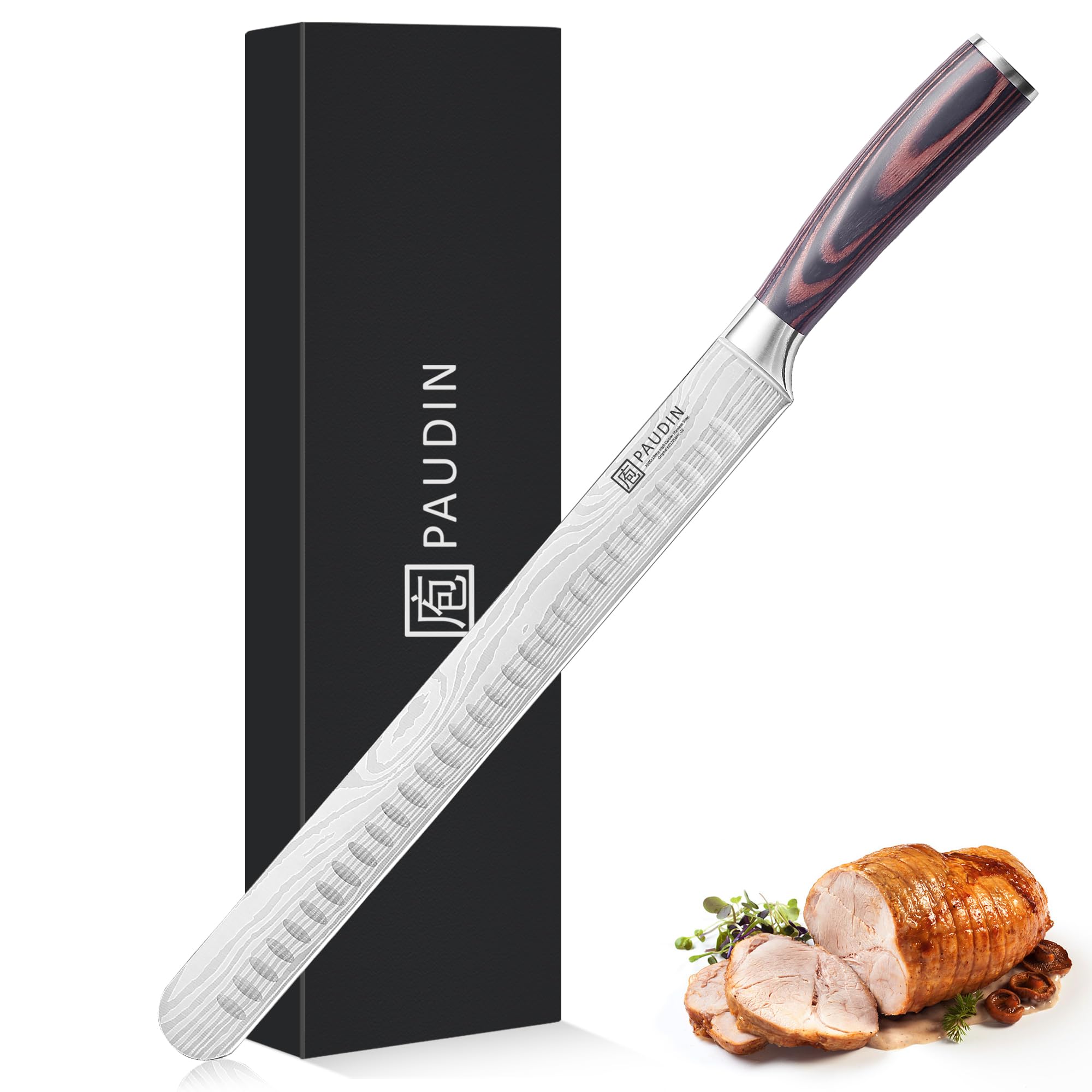 PAUDIN 12 Inch Brisket Knife | High Carbon Steel Meat Carving Knife