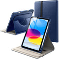 JETech 360 Rotating Case for iPad 11th/10th Gen | PU Leather - Navy