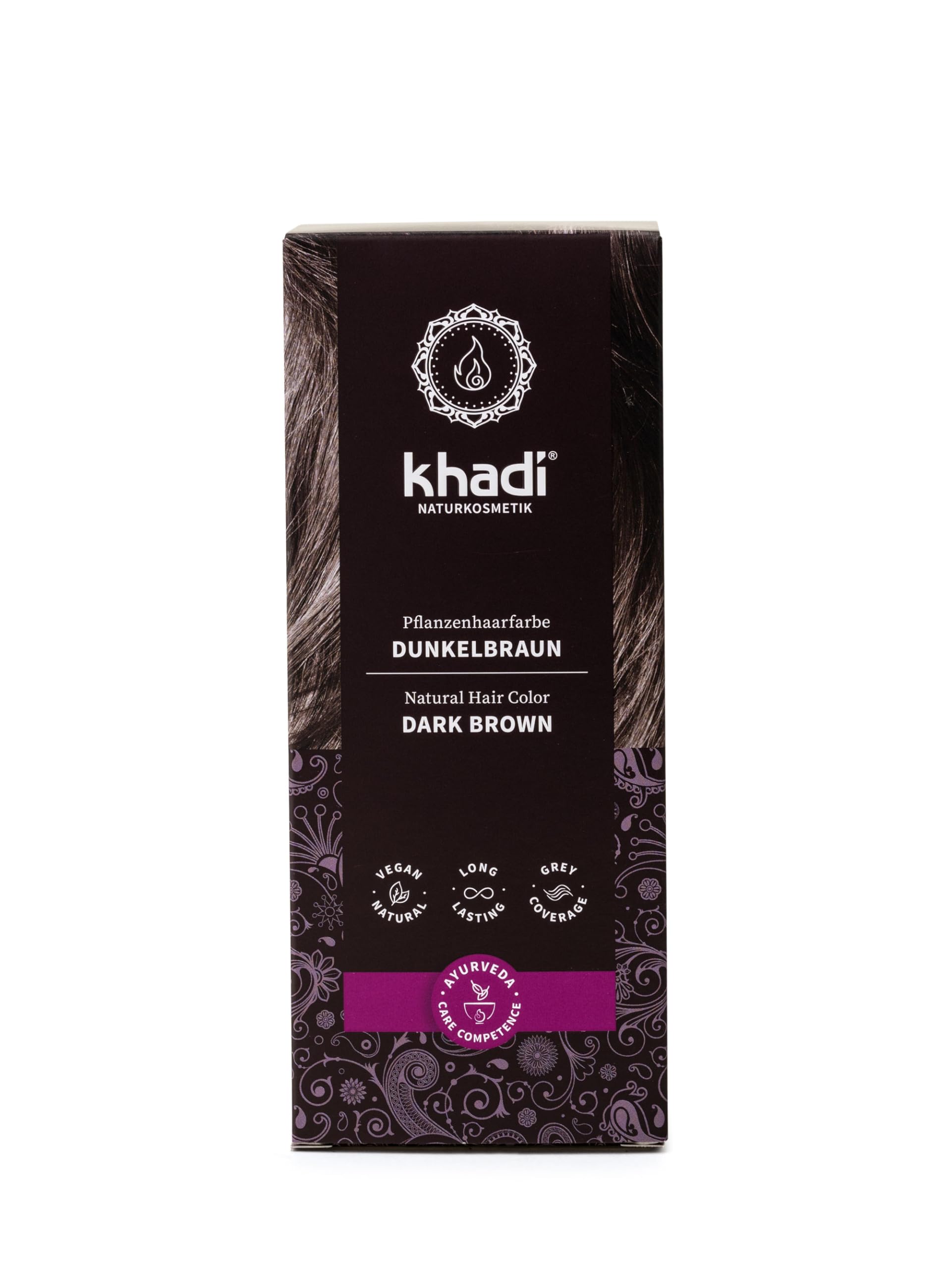 khadi Dark Brown Natural Hair Colour – 100% Herbal & Vegan – 100g