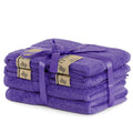 DecoKing 6-Piece Bamboo Cotton Bath Towel Set – Antibacterial Purple