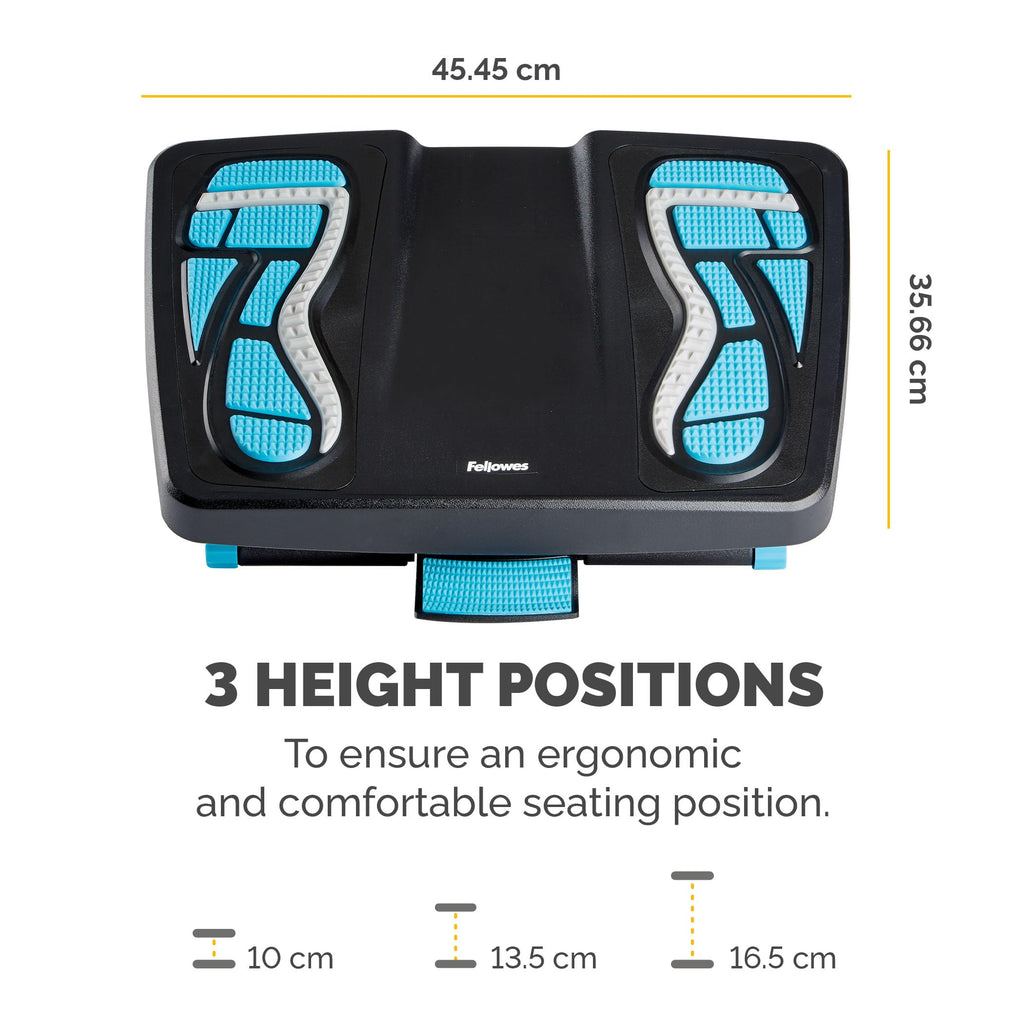 Fellowes Energiser Ergonomic Foot Rest – Adjustable Massage Surface