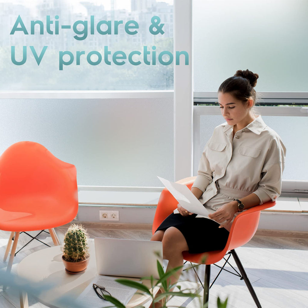 DOWELL Frosted Window Privacy Film | Opaque Static Cling (90x400cm)
