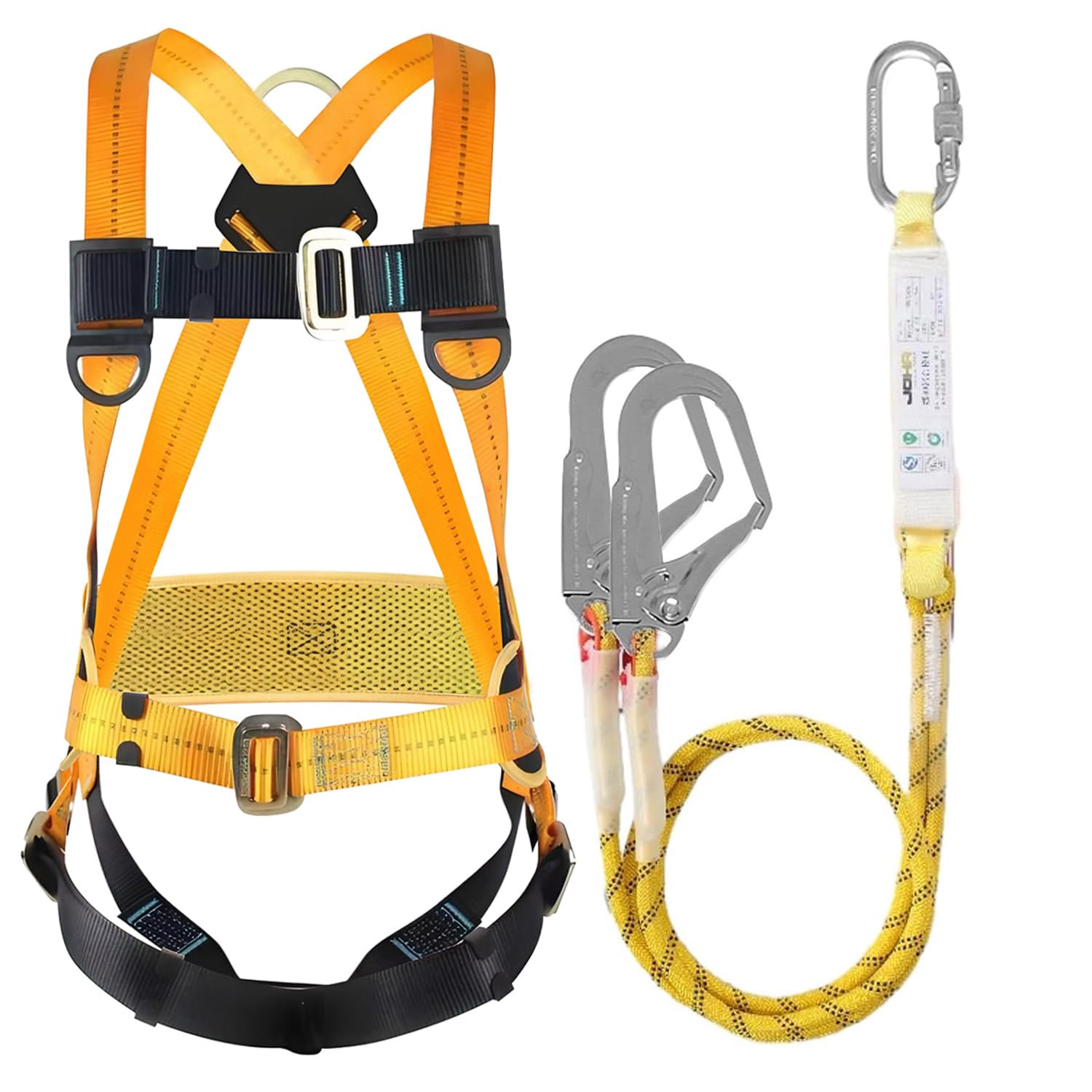 BWISUP Full Body Safety Harness Kit | Dual 2m Lanyards & Hooks