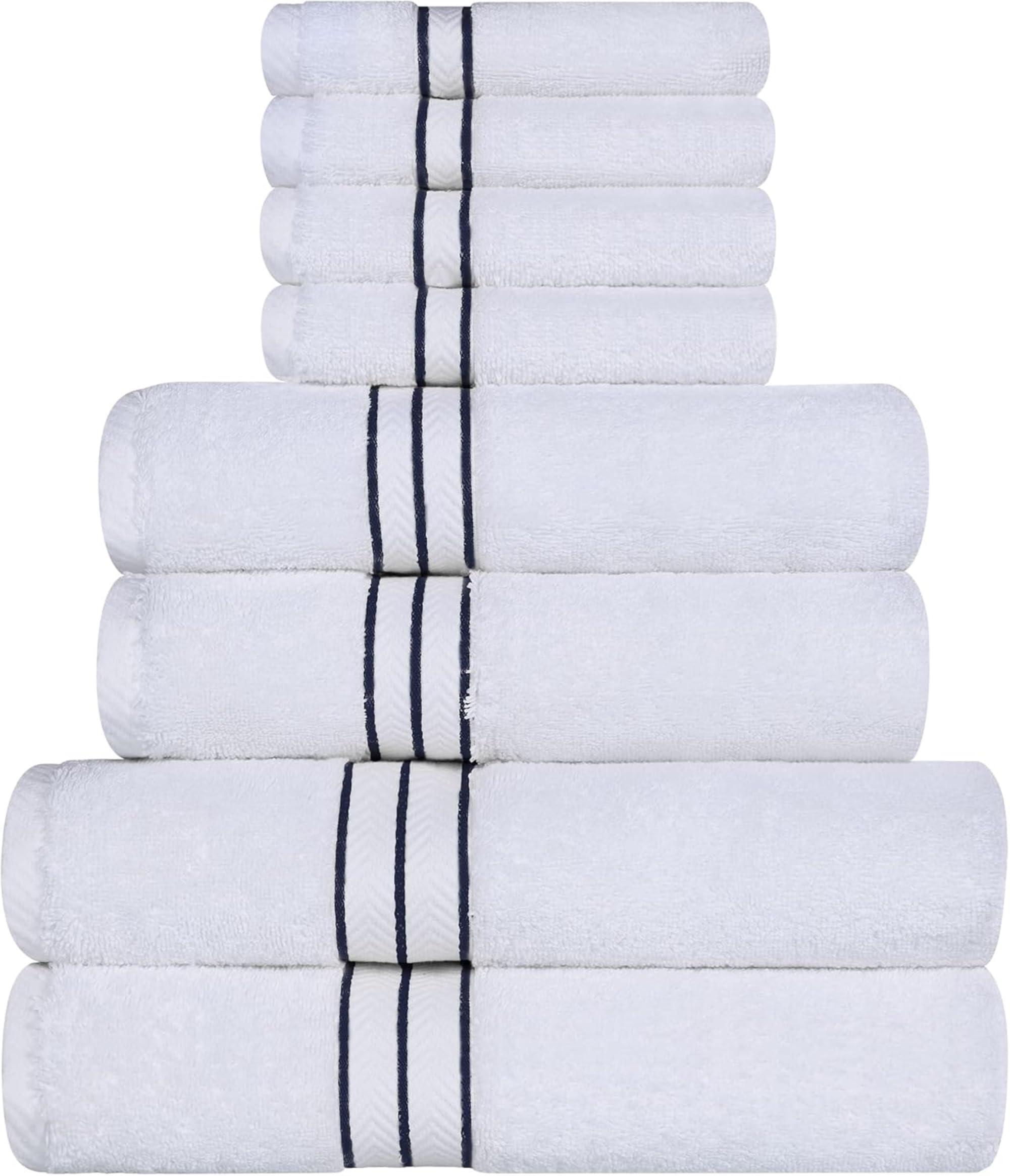 Superior 8-Piece Turkish Cotton Towel Set - 800 GSM Ultra-Plush