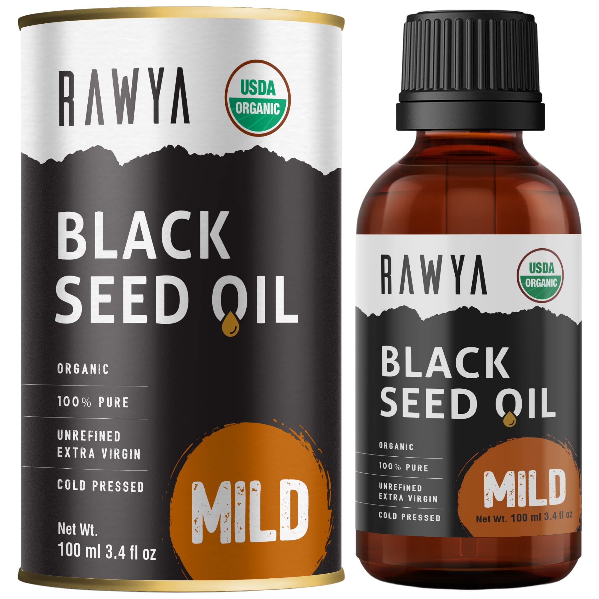 Rawya Organic Black Seed Oil – Cold Pressed, High TQ, Unfiltered 100ml