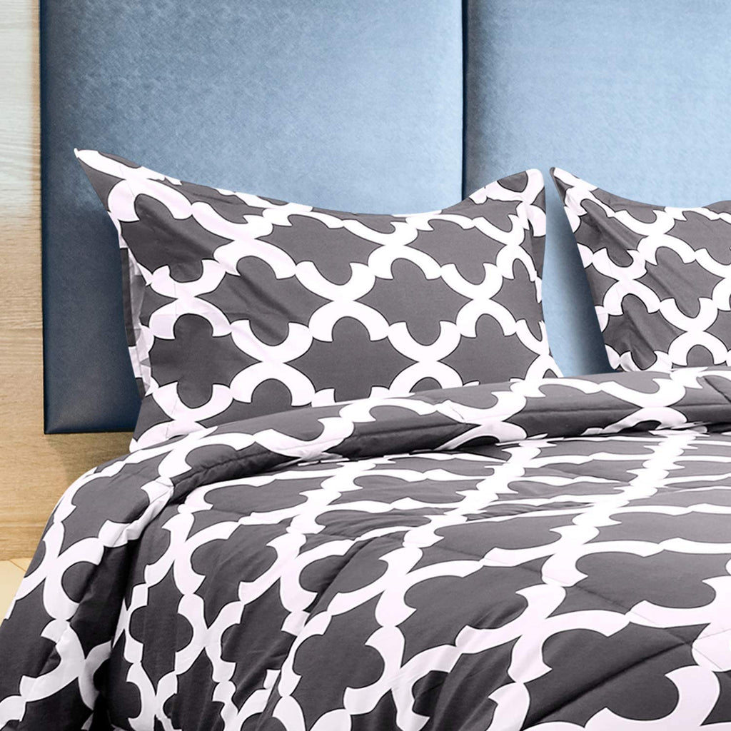 ComfyWell Double Coverless Duvet - Anti-Allergy Microfiber Quilt Set, Grey