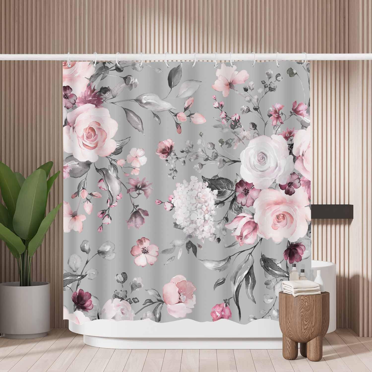Woutay Floral Shower Curtain | Mold Resistant Waterproof Polyester