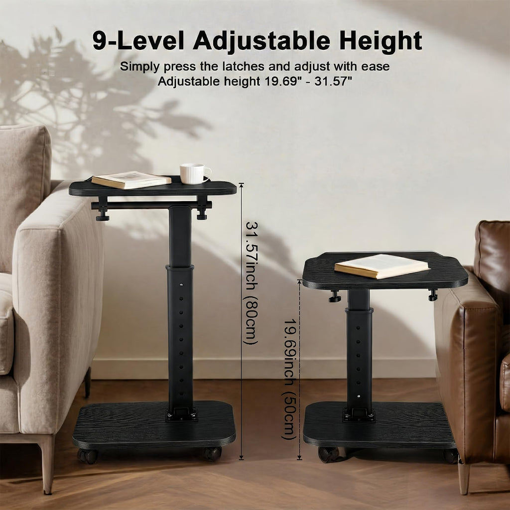 Lubeau Adjustable Side Table with Wheels, C Shaped Side Table Adjustable Height 180° Flip-Over Panel Design, End Table with Phone/Tablet Slot - image 2