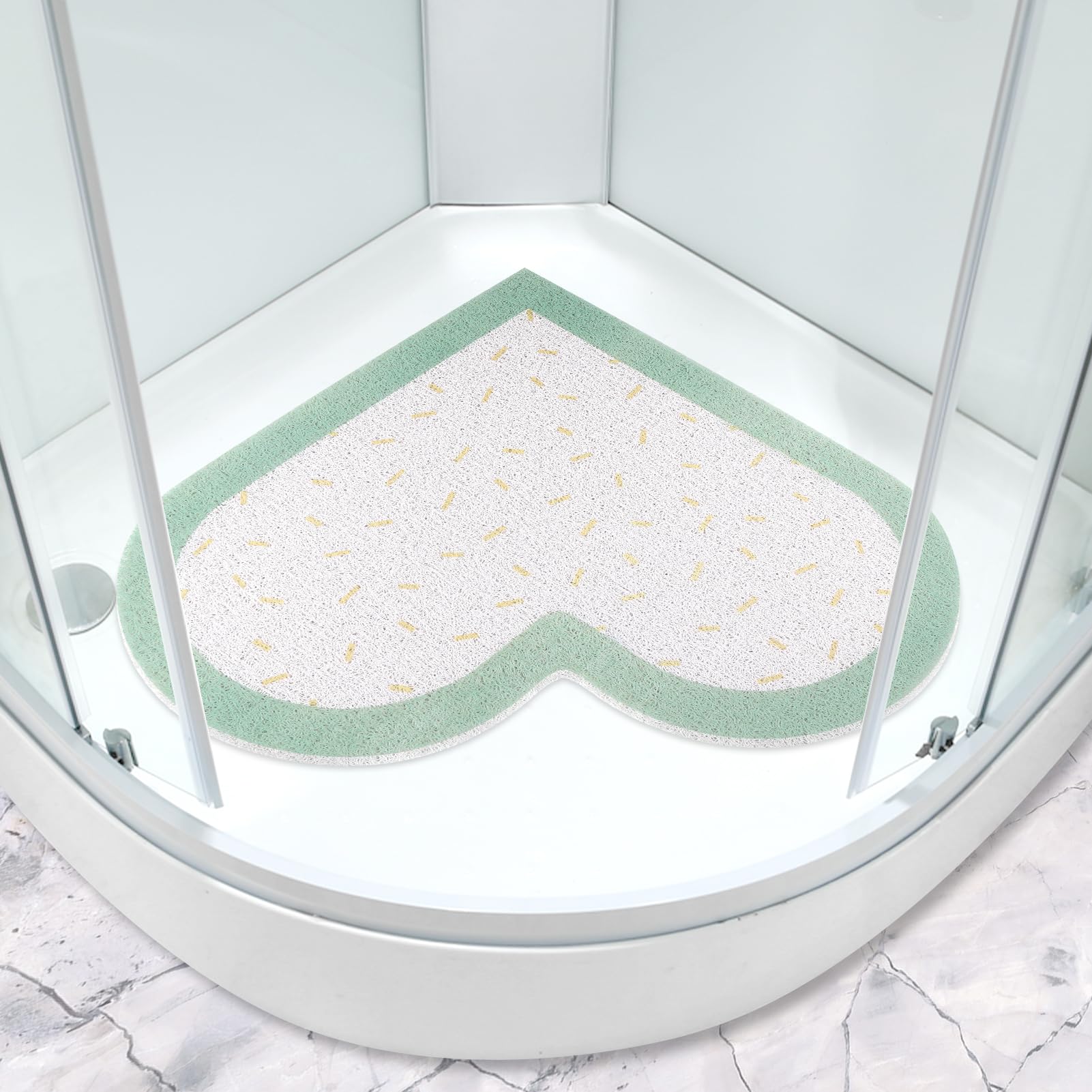 Corner Shower Mat – 60x60cm Non-Slip Loofah Bath Mat