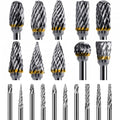 Heatigo 20pc Carbide Die Grinder Bits | 1/8" Tungsten Steel Rotary Burrs