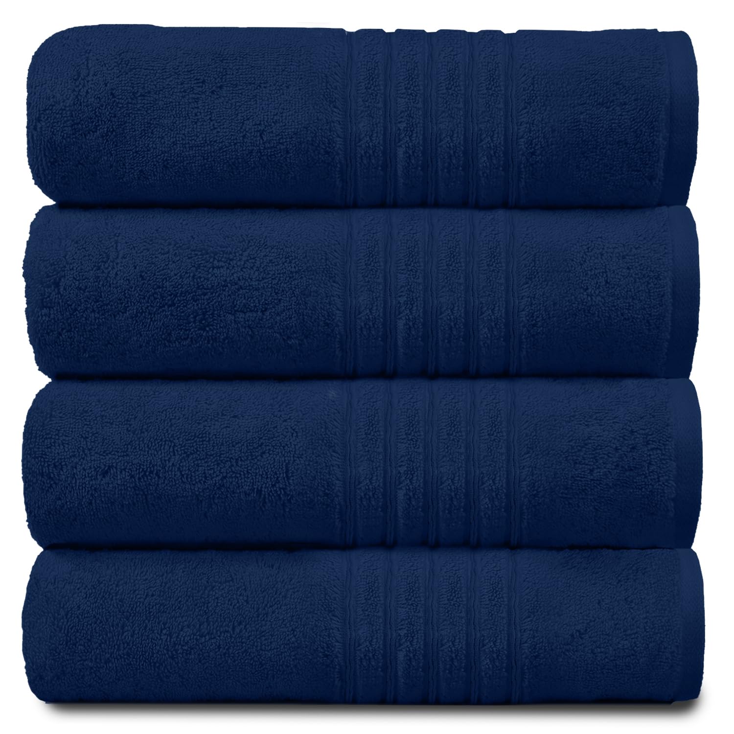 GC Gaveno Cavailia Egyptian Cotton Bath Sheets - Navy, 4 Pack, 450 GSM
