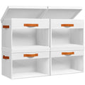 Homsorout Large Fabric Storage Boxes with Lids & Clear PVC Window White 38L - image 1