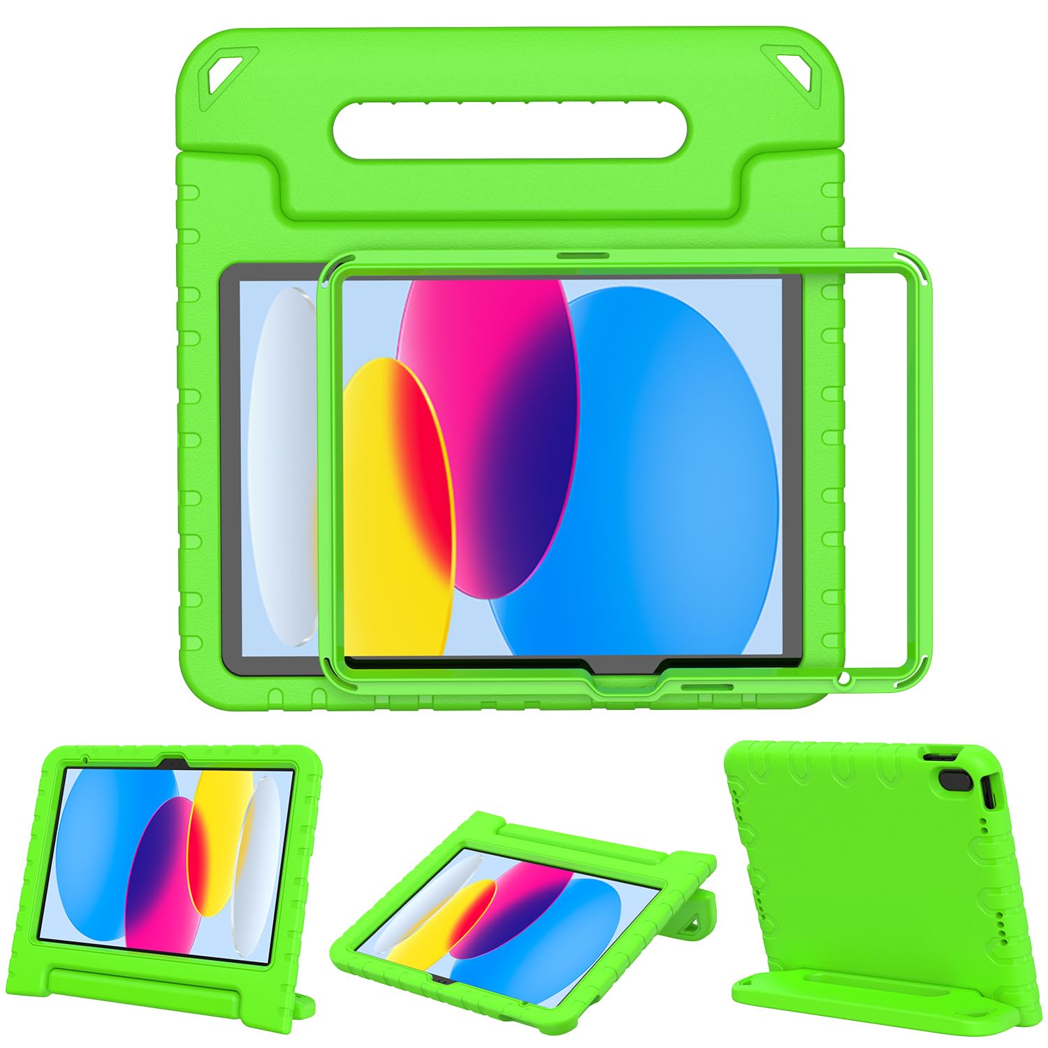 Surom iPad 11th/10th Gen Kids Case with Screen Protector – Green