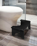 Jolof Store 6.5 Inch Bamboo Toilet Stool – Ergonomic Bathroom Poop Stool, Black