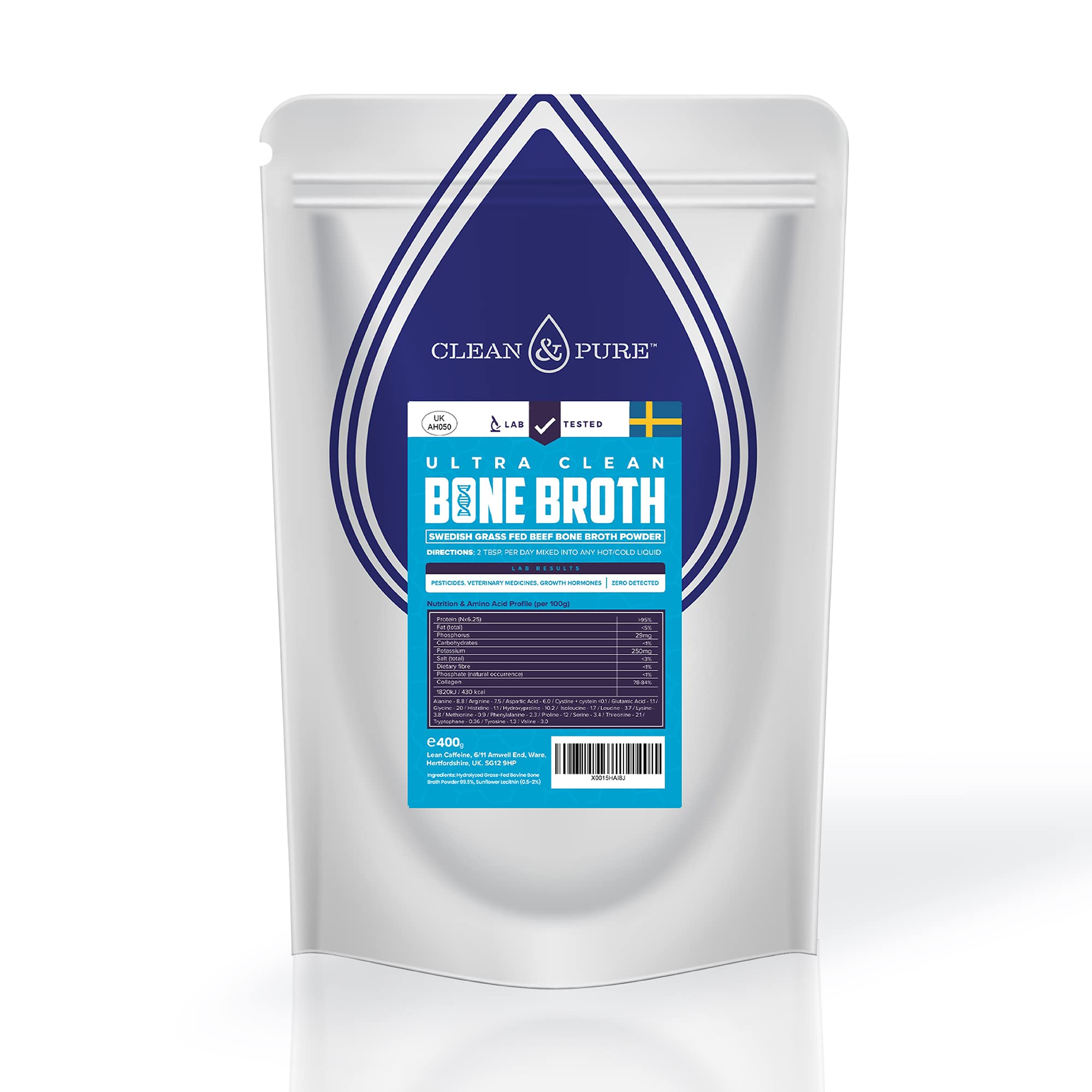 Grass Fed Beef Bone Broth Powder – 400g Protein Supplement