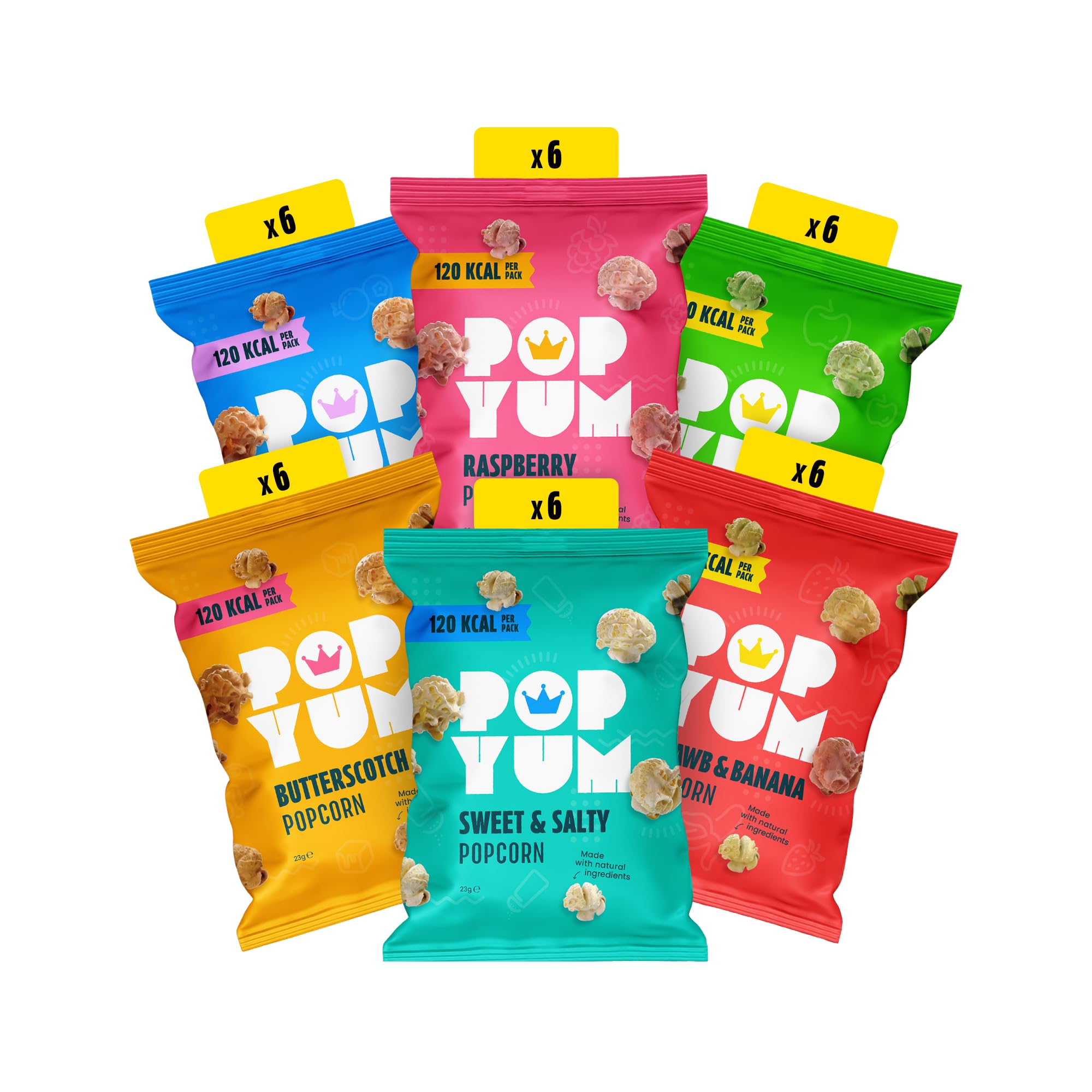 POPYUM Popcorn Variety Box - 36-Pack Vegan & Gluten-Free Snacks