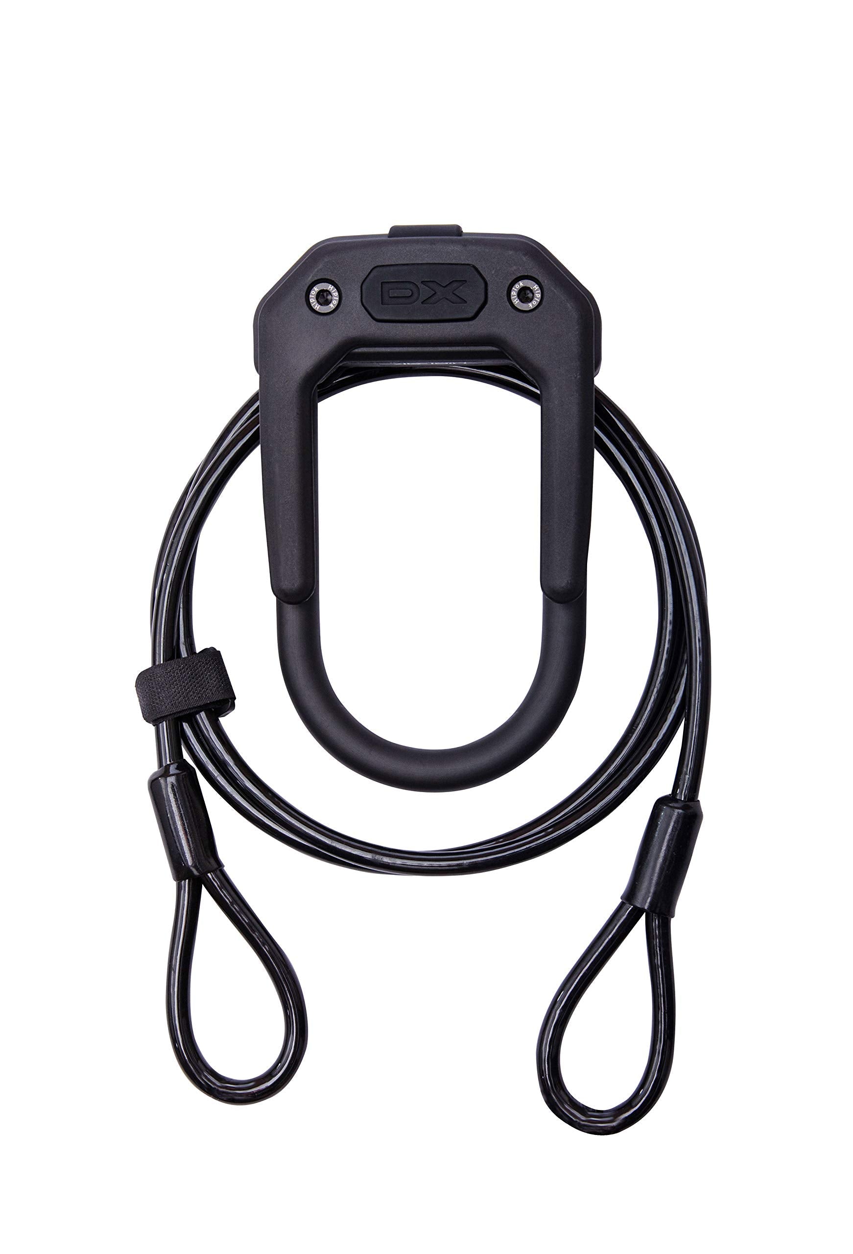 Hiplok DX+ Bike D Lock | Sold Secure Diamond Steel U-Lock & 2m Cable