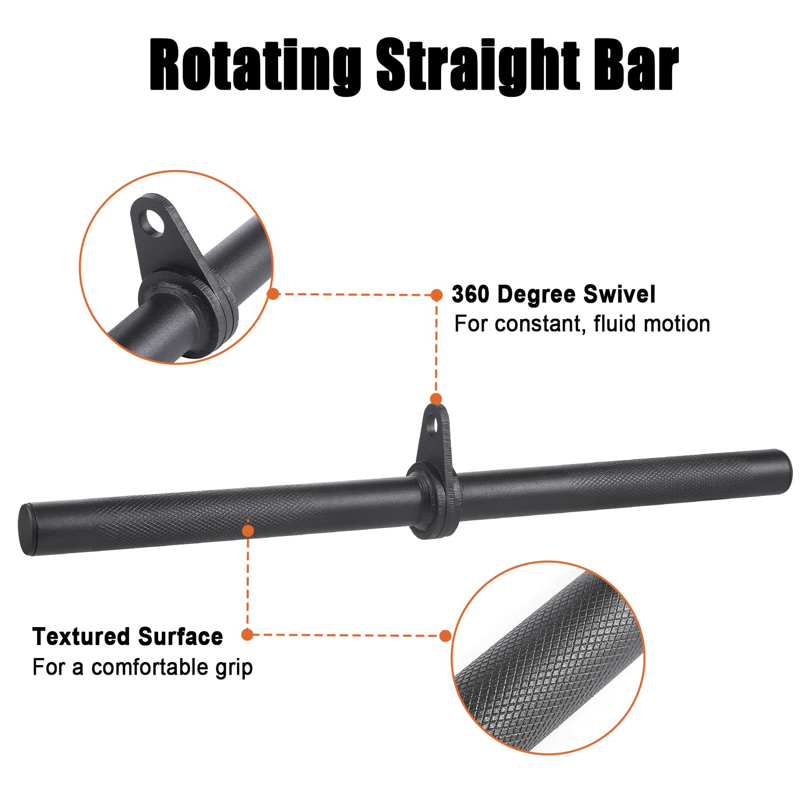 SERTT 4-Piece Cable Machine Attachment Set for Home Gym | Steel LAT Bar
