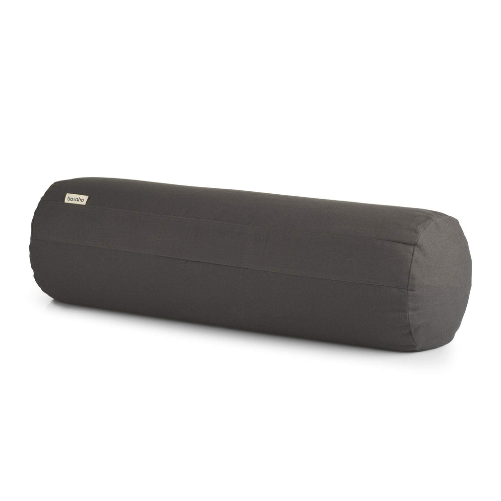 Basaho Yoga Bolster - Organic Cotton & Buckwheat Hulls - Stone, 68cm