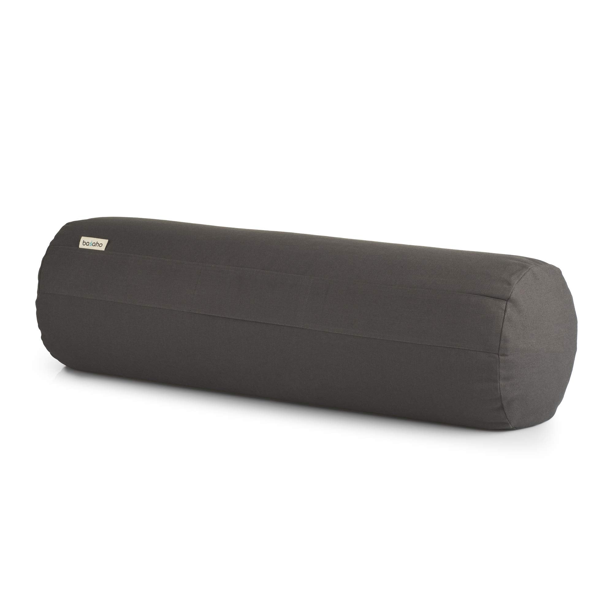 Basaho Yoga Bolster - Organic Cotton & Buckwheat Hulls - Stone, 68cm