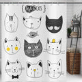 Hnmdmyi Funny Cat Shower Curtain | Waterproof Polyester Bath Decor, 71x79"
