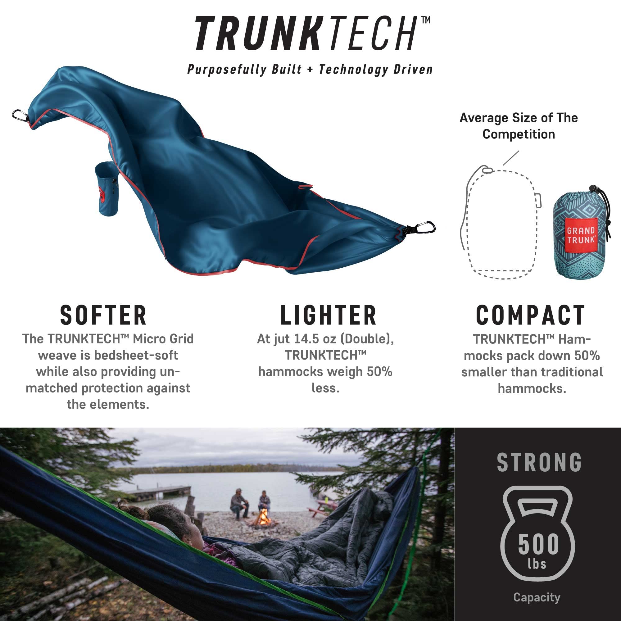 Grand Trunk TrunkTech Double Hammock – Ripstop Nylon Camping Gear