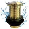 Jolof Store Brushed Gold Basin Waste – Unslotted Brass Click Clack Plug