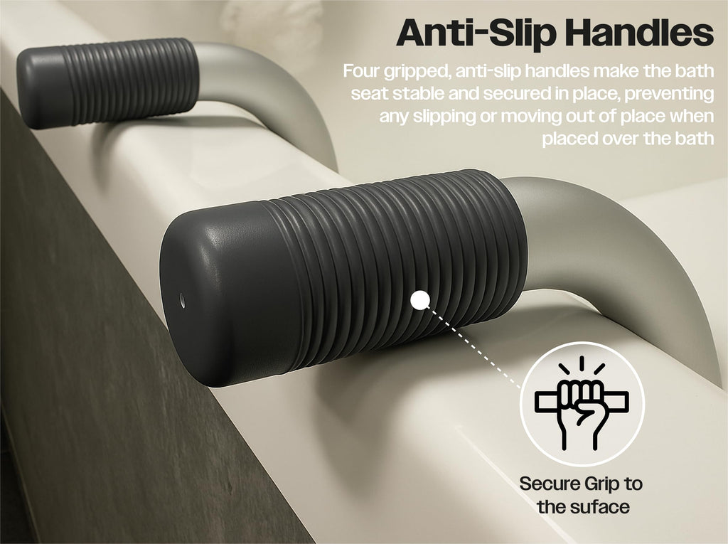 Aidapt Suspended Bath Seat with Telescopic Arms – Adjustable 73–83cm | Non-Slip Handles