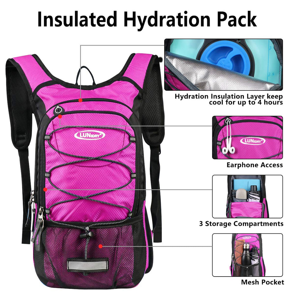 Lunidry 15L Hydration Backpack with 3L Water Bladder – Insulated Hiking Pack