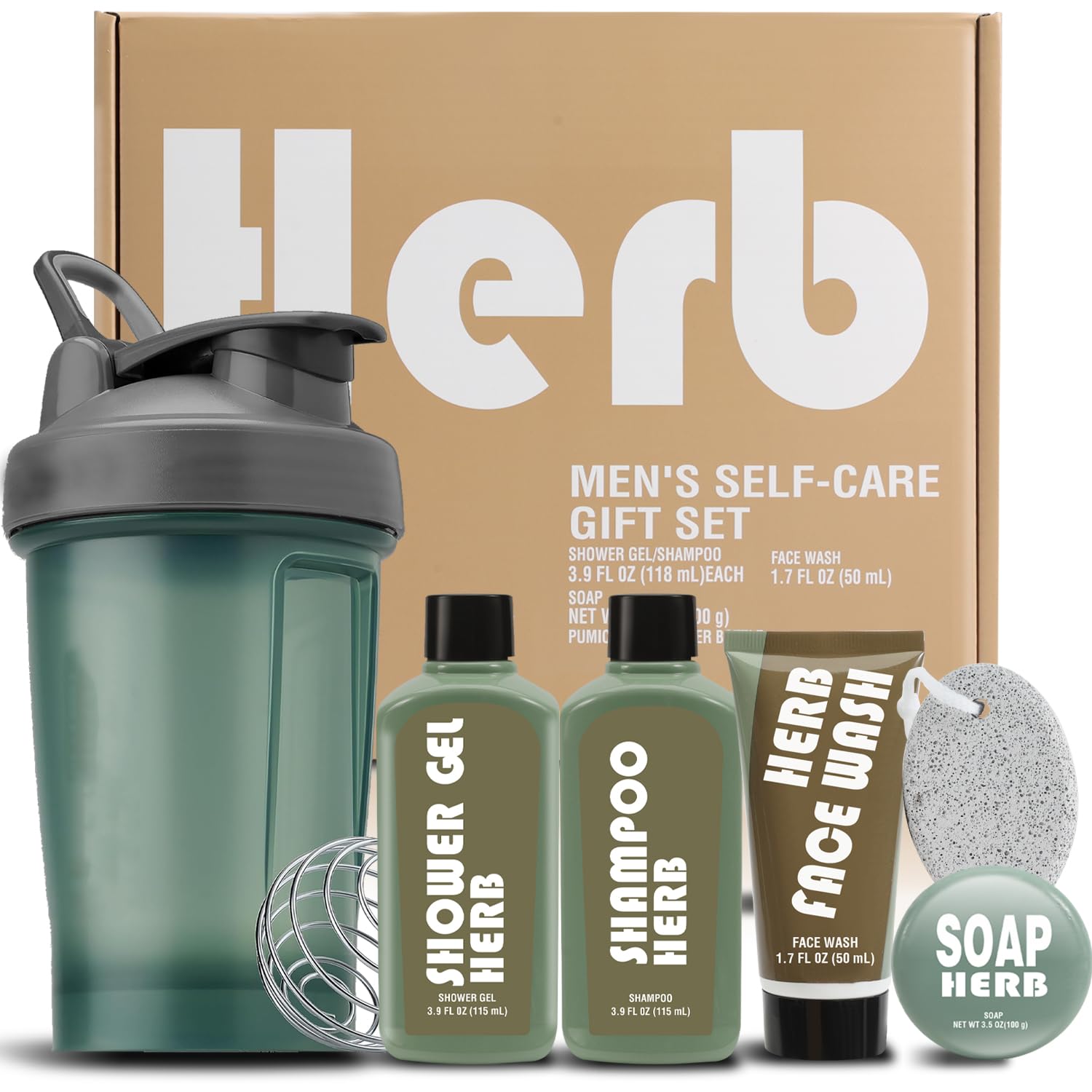 6-Piece Mens Post-Workout Shower Gift Set | Ocean Scent
