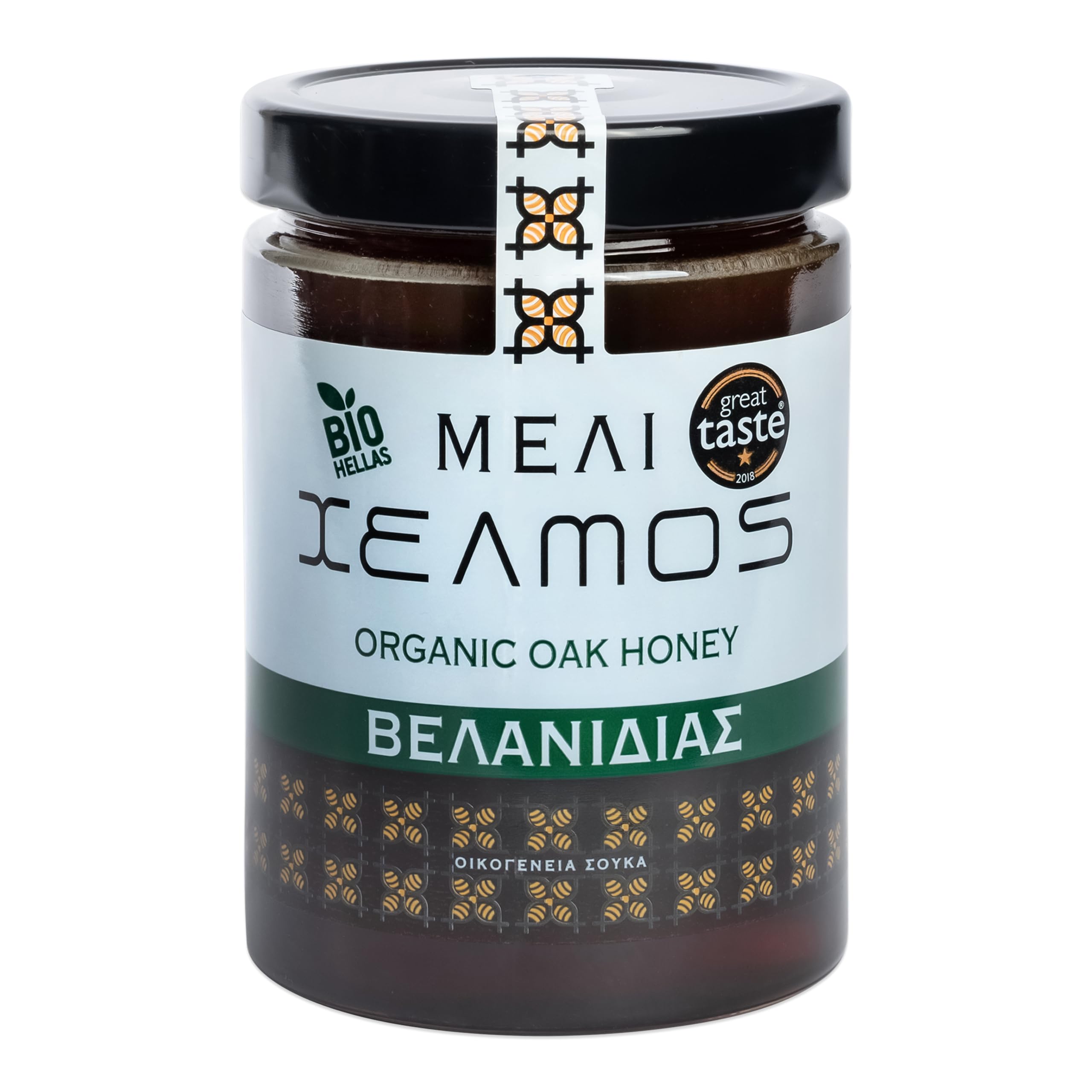 Helmos Greek Organic Oak Honey – Raw Natural Superfood, 800g