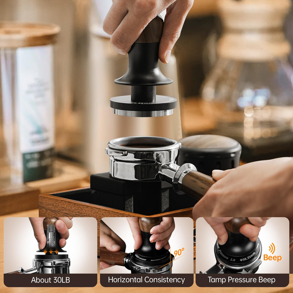 MHW-3BOMBER 54mm Calibrated Espresso Tamper – 30lb Spring Loaded Tool