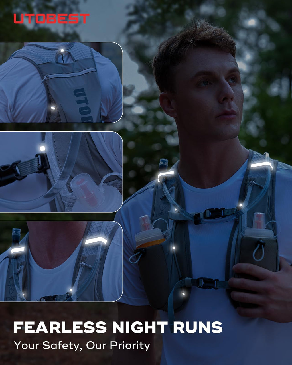 UTOBEST 5L Running Vest | Lightweight Hydration Pack with 1.5L Bladder