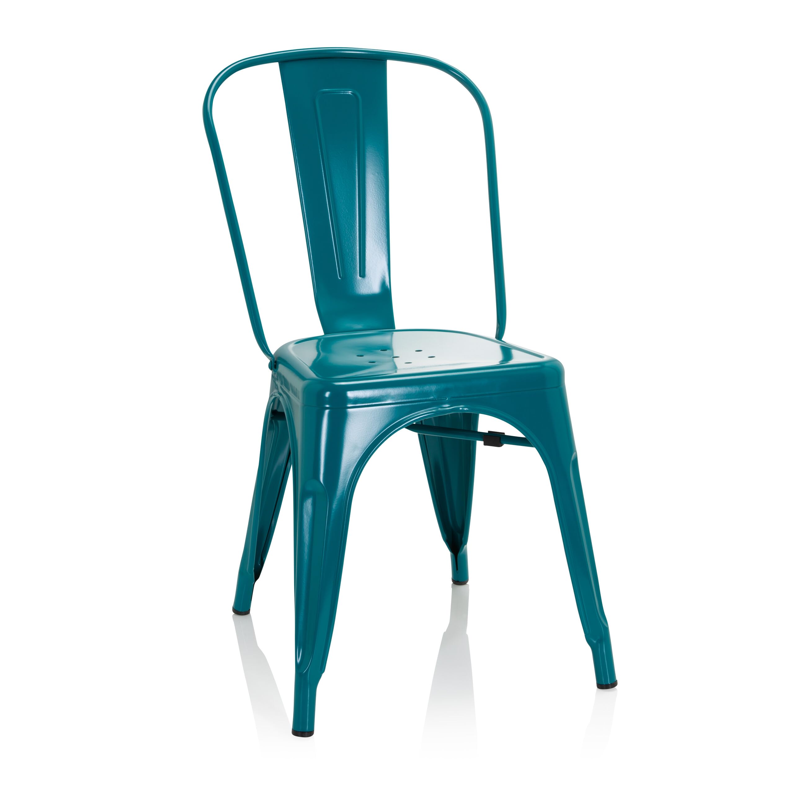 hjh OFFICE VANTAGGIO COMFORT Metal Bistro Chair – Petrol Industrial