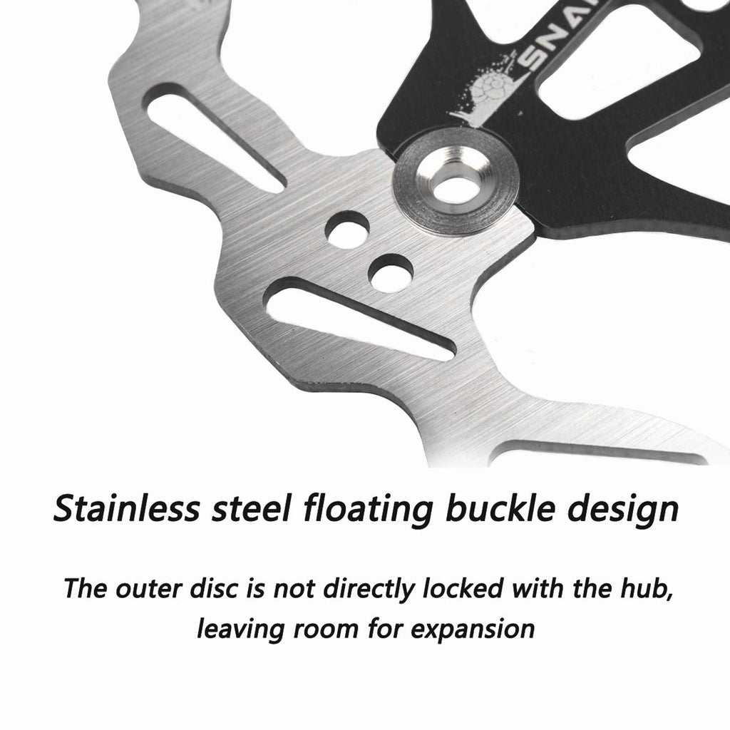 Bicycle Floating Disc Brake Rotor | 203mm Center Lock Black