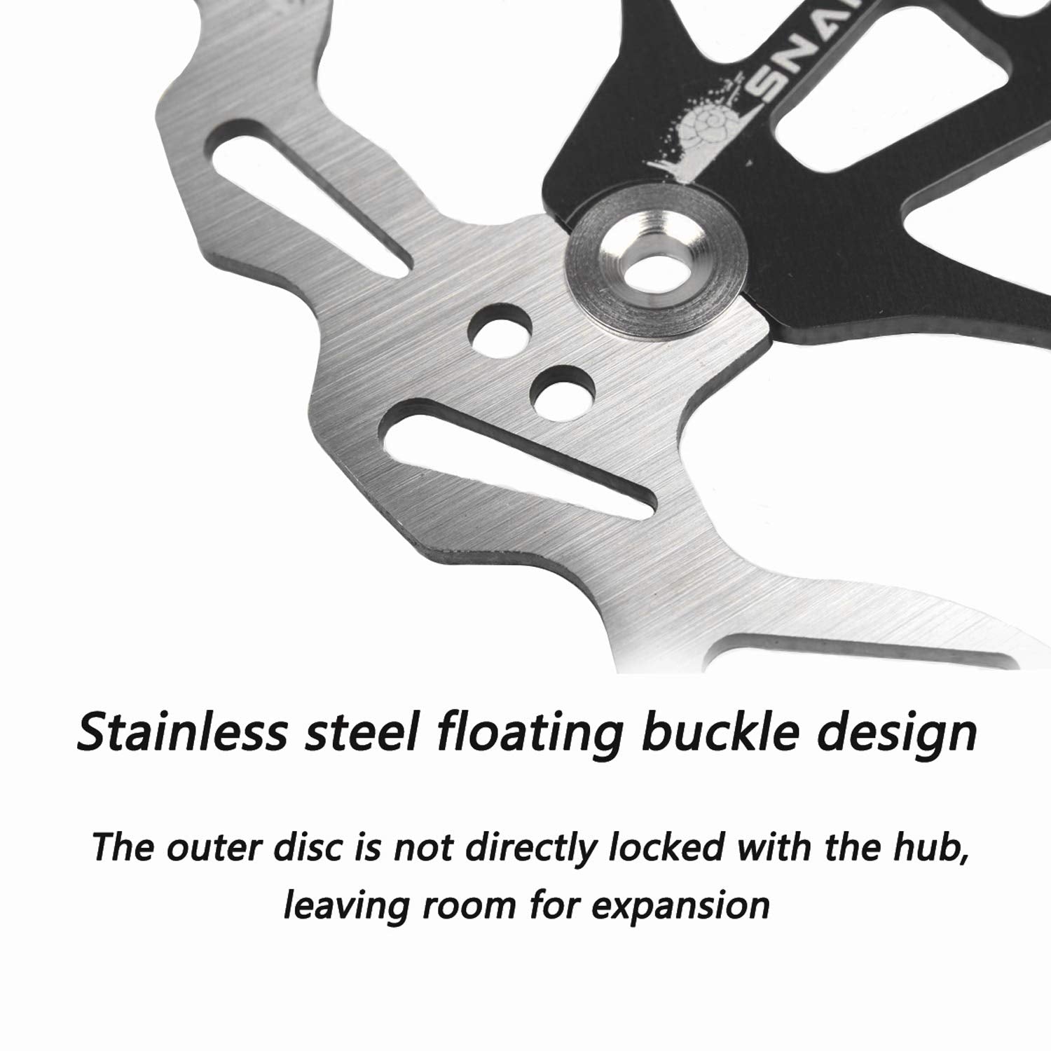 Bicycle Floating Disc Brake Rotor | 203mm Center Lock Black