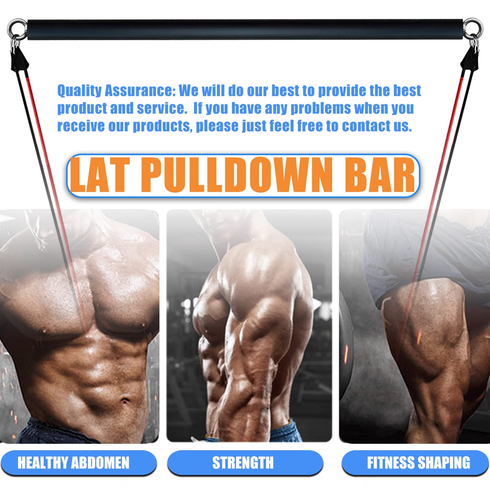 KORIKAHM LAT Pull Down Bar – 38" Steel Straight Cable Attachment