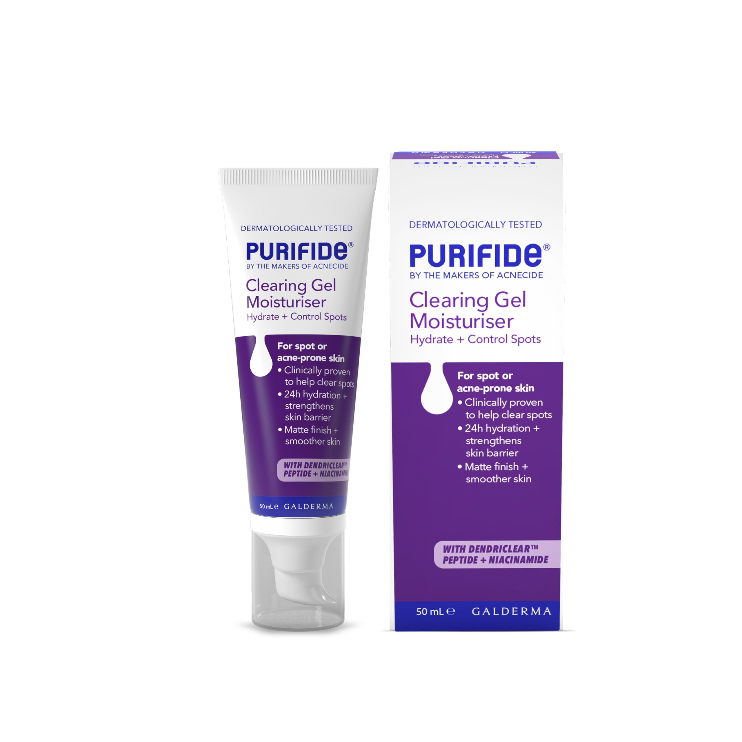 Purifide by Acnecide Spot Clearing Gel Moisturiser with Niacinamide - 50ml