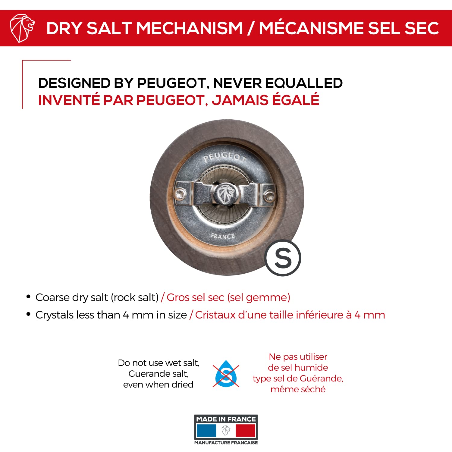 Peugeot Paris 22cm Salt Mill – Chocolate Wood Grinder Made in France